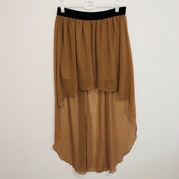 Forever 21 Dresses & Skirts - Forever 21 high low sheer brown skirt L